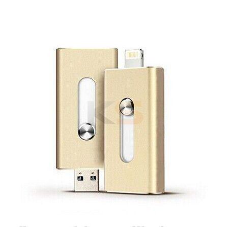 Retractable 32GB OTG USB Flash Drive for iPhone/Smart Phone Aluminum Drive for iPhone & iPad