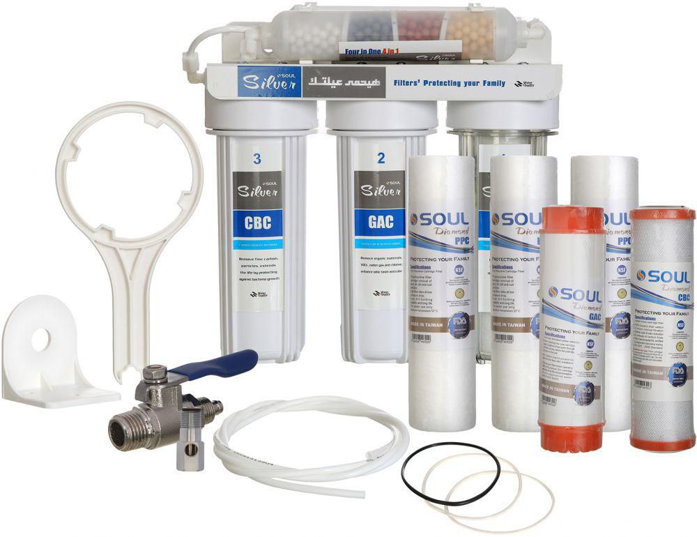 Soul Silver 5 Stages Water Filter With 4 Cartridges PP