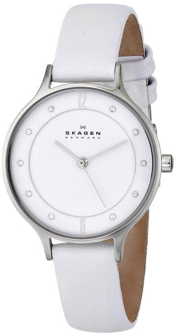 Skagen Women's SKW2145 Stainless Steel Watch with Leather Band