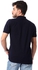Izor Short Sleeves Buttoned Pique Polo Shirt - Navy Blue