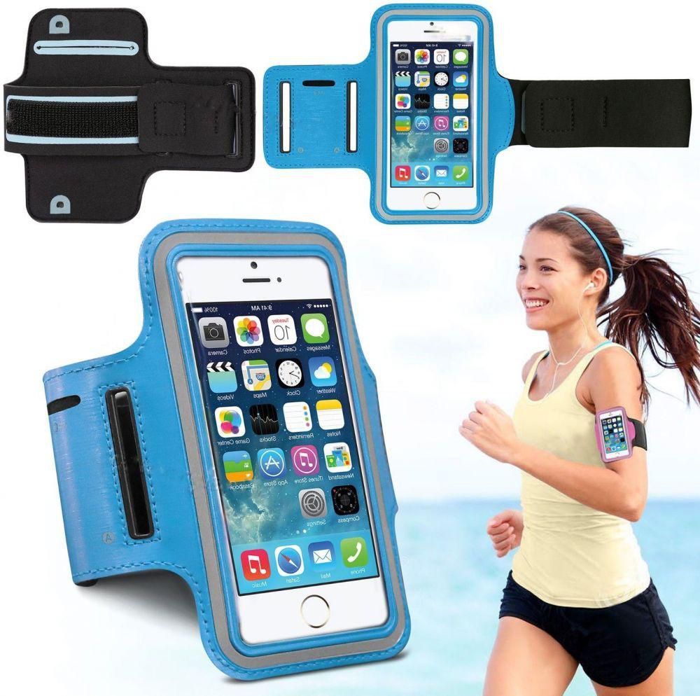 Sports Gym Running Jogging Armband Mobile Phone Holder For Apple iPhone 5 5S 5C - Sky Blue