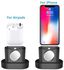 Charging Stand Dock Station Holder with Charging Hole for iPhone/Airpod/ for Apple Watch Series 4/3/2/1 أسود