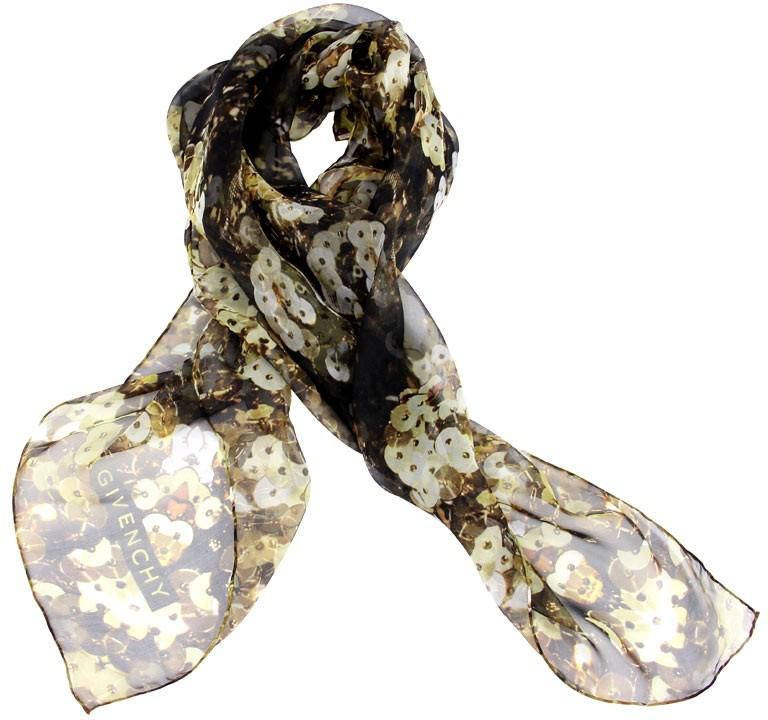 Sequin print silk square scarf