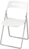 NISSE Folding chair - high-gloss white/chrome-plated