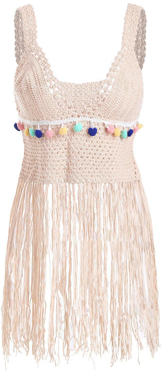 Crochet Fringe Cover Up Top - One Size
