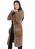 Smoky Egypt Tricot Cardigan With Strass Pockets And Removable Fur - Beige