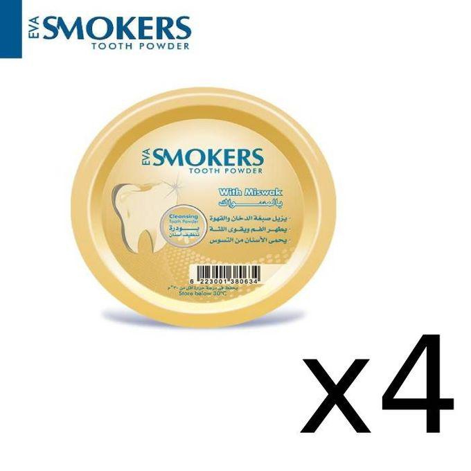 Eva Cosmetics Eva Smokers Tooth Powder With Miswak Flavor 40 Gm 4pcs