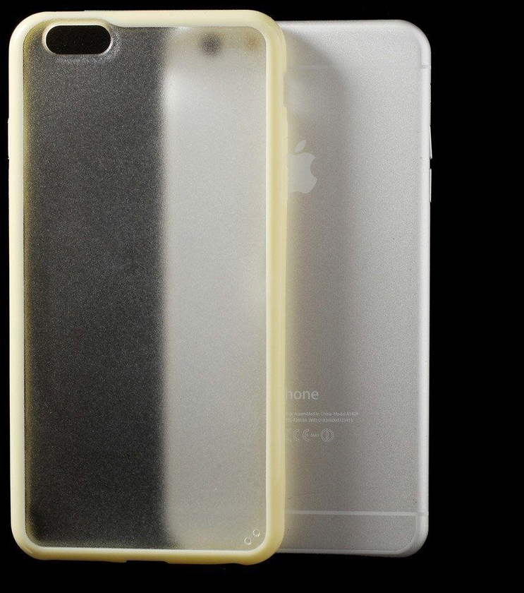 Matte Plastic TPU Edge Protective Cover & Screen Guard for  iPhone 6 Plus 5.5 inch [Yellow]