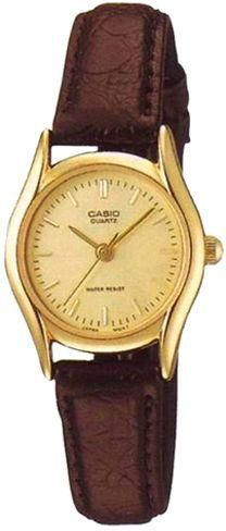 Casio Women's Gold Dial Leather Band Watch - LTP-1094Q-9A