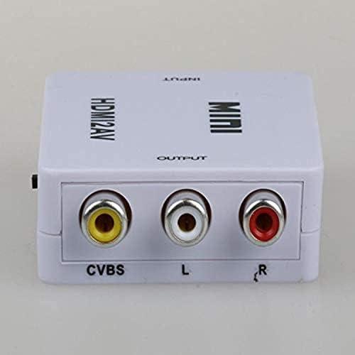 White mini hd video converter box hdmi to av cvbs video adapter lr 1080p hdmi2av