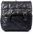Ice Club Quilted Double Closure Leather Backpack - Black