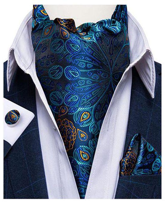 Men's Set Consisting Of Three Pieces (tie - Handkerchief - Cufflinks)