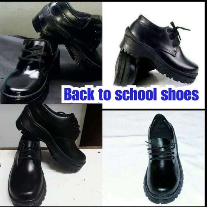 Fashion Back To School Pure Leather Shoes - Black