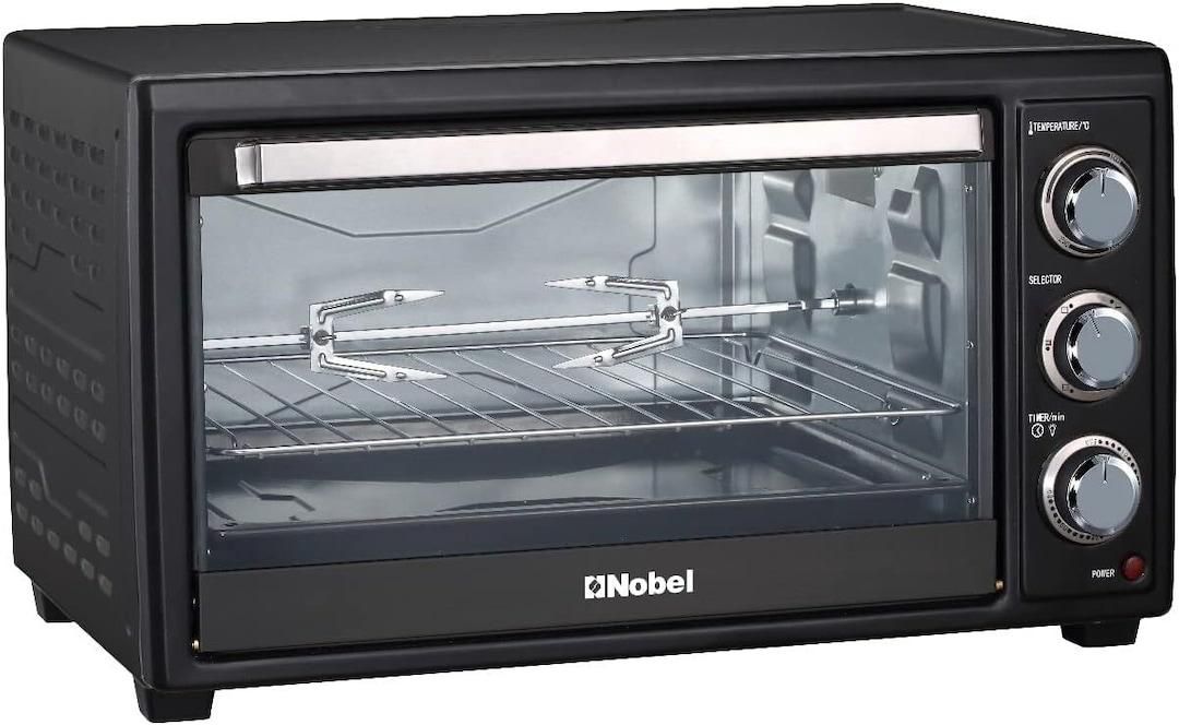 Nobel Electric Oven Black 35 Litres 1500W Stainless Steel Heating Element Rotisserie With Timer NEO36