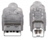 Manhattan  340458  Hi-Speed USB Device Cable- A Male To B Male, 3 Meters, Translucent Silver