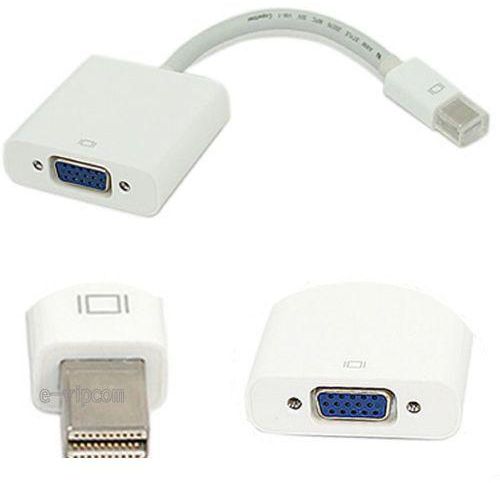 Mini Dp Display Port Display Port To Vga Cable Adapter For Macbook Pro - White