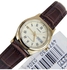 ساعة يد كوارتز بعقارب وسوار من الجلد طراز LTP-V006GL-7BUDF - 30 مم - بني للنساء