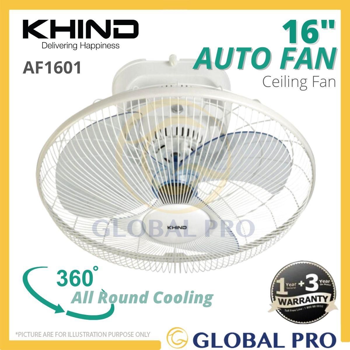 KHIND AF1601 16" Auto Fan 3 Control Speed 3 Years Warranty Ceiling