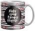 Printed Ceramic Coffee Mug Black/White/Red One Size
