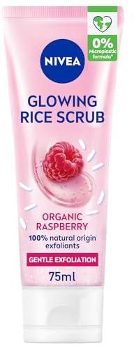 NIVEA Face Rice Scrub Glowing, Organic Rice & Bio Raspberry, Dry & Sensitive Skin, 75ml