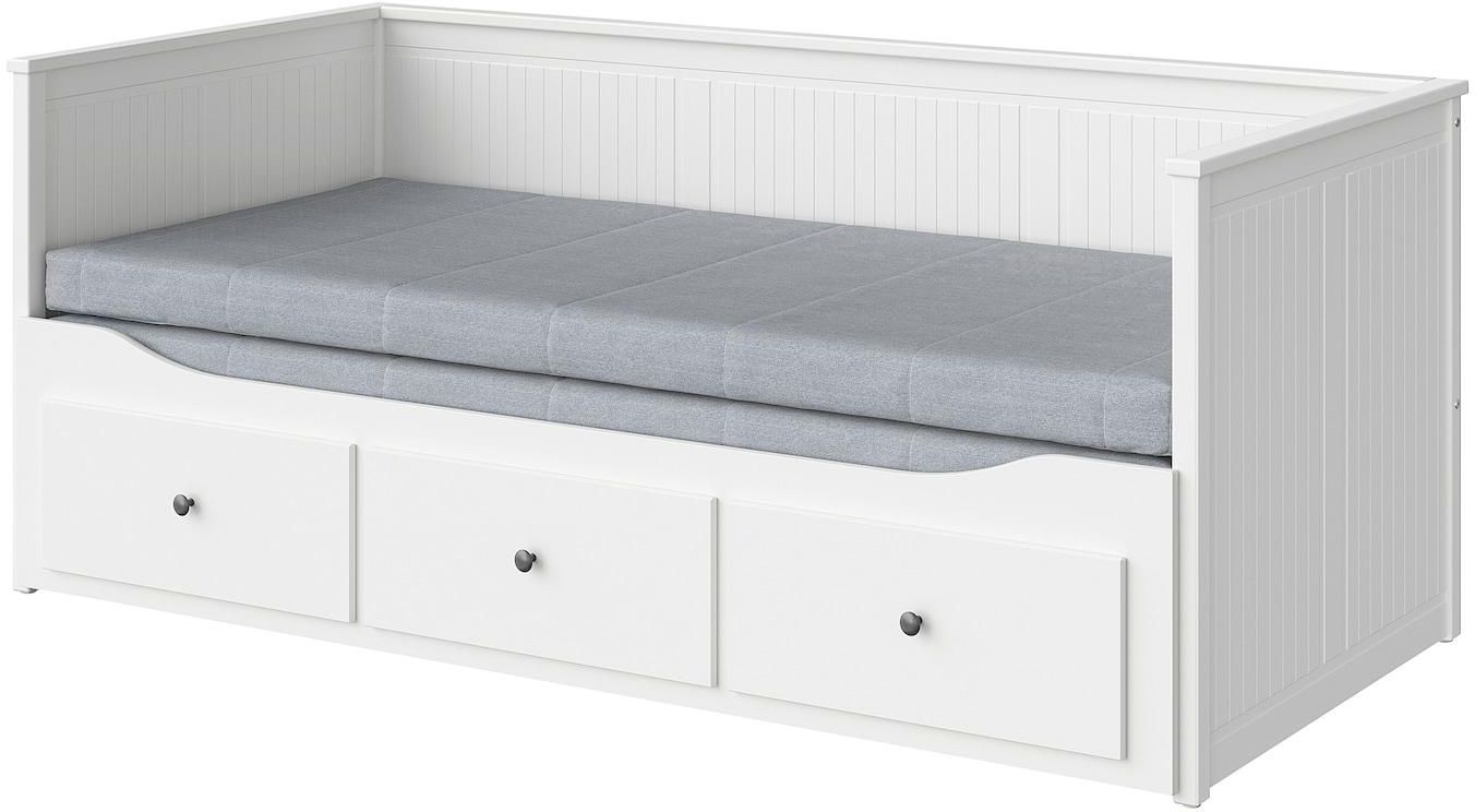 HEMNES Day-bed w 3 drawers/2 mattresses - white/Ågotnes firm 80x200 cm