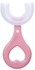 Soft Silicon U-shape Toothbrush For Kids - Pink