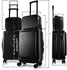 TravelArim 22 Inch Carry On Luggage 22x14x9 Airline Approved, Carry On Suitcase with Wheels, Hard-shell Carry-on Luggage, Durable Luggage Carry On, Black Small Suitcase with Cosmetic Carry On Bag