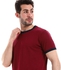 Kubo Round Neck Plain Basic Short Sleeves T-Shirt - Currant Red