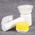 Yabbiz Market-Multifunctional 5 In 1 Electric Household Magic Brush ABS Nylon Kitchen Bathtub Cleaning Window Brush Cleaner White
