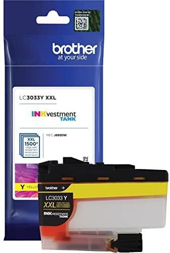 Brother Genuine LC3033Y, Single Pack Super High-Yield Yellow INKvestment Tank Ink Cartridge, Page Yield Up to 1,500 Pages, LC3033, Amazon Dash Replenishment Cartridge