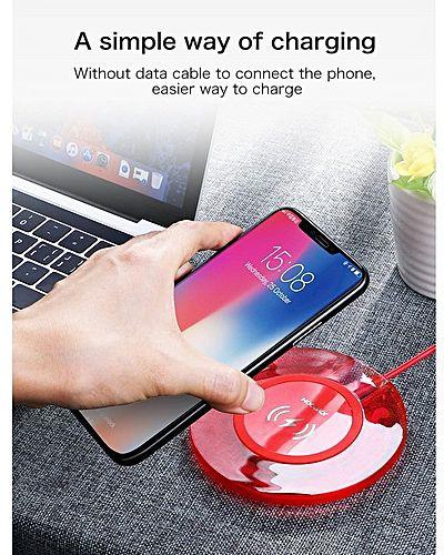 Joyroom JR-A9 Wireless Charging Pad For iPhone For Samsung Qi Wireless Charger red