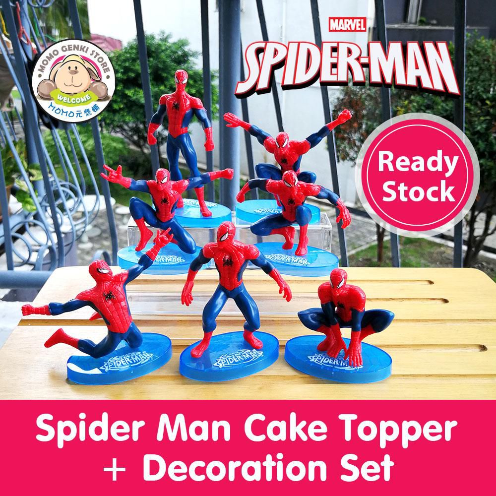 Momogenki Spider Man Figures Toy Cake Topper with Decoration Set - 4 Options