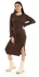 Kady Set Of Side Slits Skirt With Plain Round Top - Brown