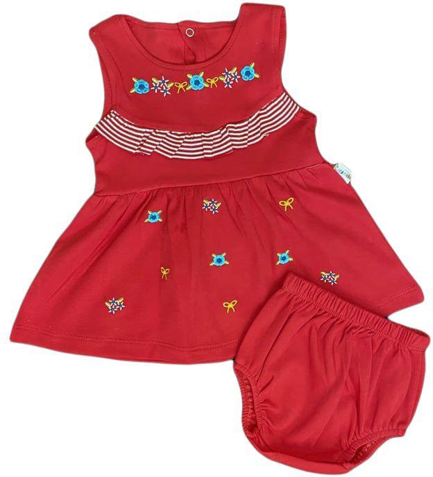 Al Wedad Girl Baby Dress- 3966-RED