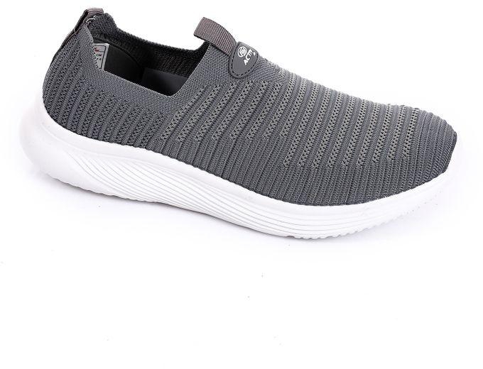 Activ Slip On Sportive Grey Sneakers With Light Grey Strips