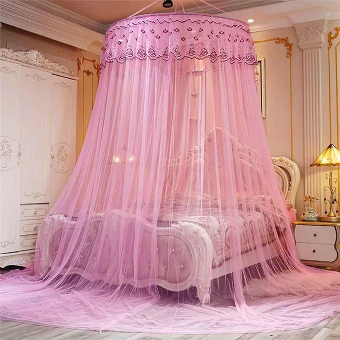 Generic 5 By 6 Pink Big Round Mosquito Net For- BIG SIZE BEDS.