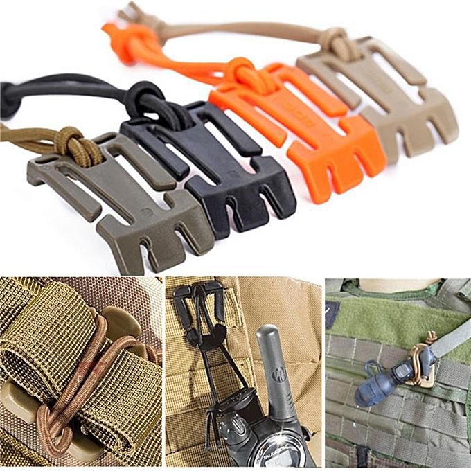 2Pcs Military MOLLE Style Webbing Dominator Elastic Cord Hang Buckle Olive Drab 