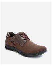 Artwork Lace Up Genuine Leather Shoes - Brown