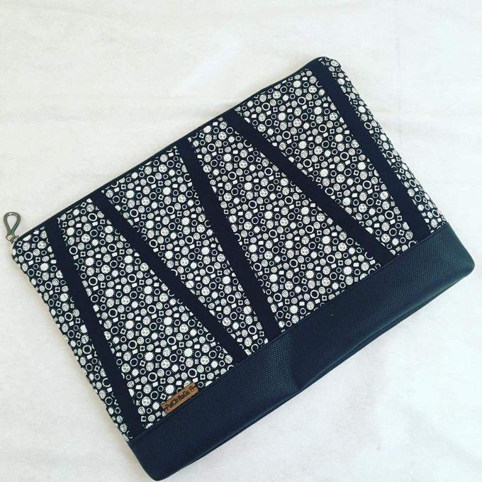 Patch Bags Patterned Patchwork Laptop Case - Black*White