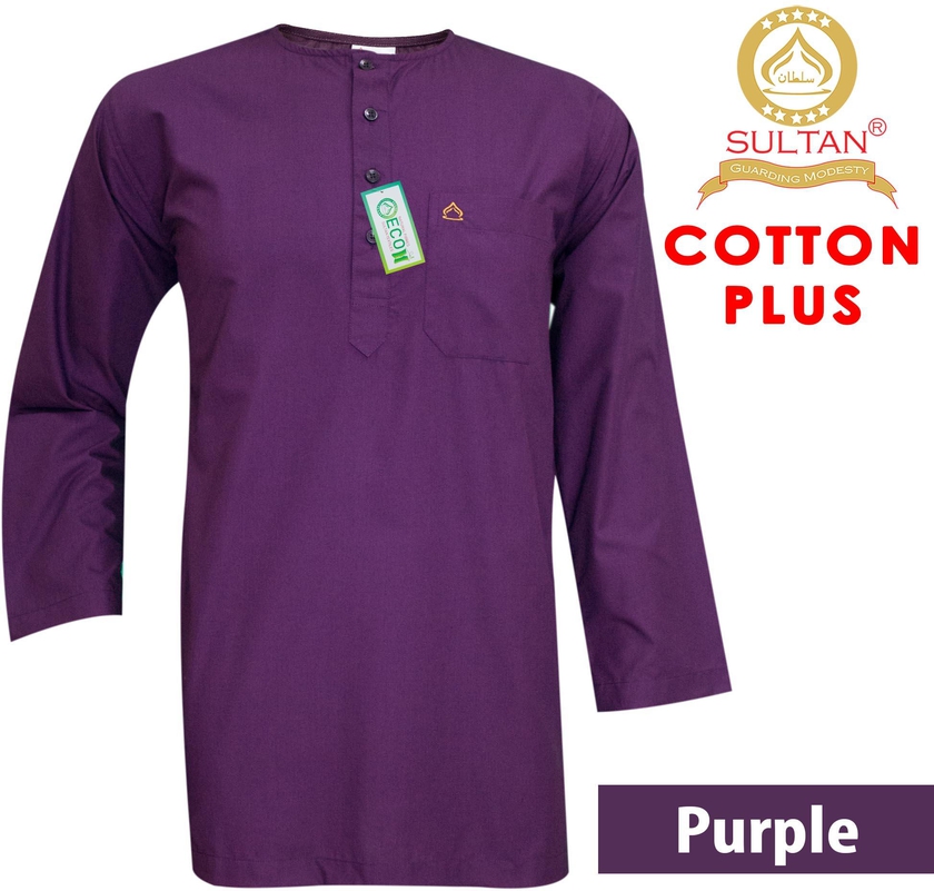 Sultan Kurta - Cotton Plus - Round Neck Full Sleeves - 4 Sizes (Purple)