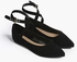 Black Faux Suede Pointed Flats