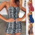 summer holiday strap dress night evenng party mini dress backless wrap hip floral print dress