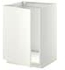 METOD Base cabinet for sink, white/Lerhyttan black stained, 60x60 cm - IKEA