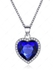 Fashion Glitter Faux Rhinestone Gemstone Ocean Heart Pendant Necklace