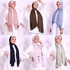 Bundle Of Six Long Scarf Crepe Solid For Women - Multi Color