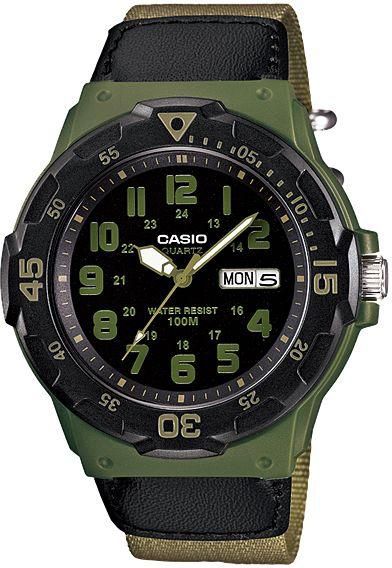 Casio Military Men's Black Dial Fabric Band Watch - MRW-200HB-3BV