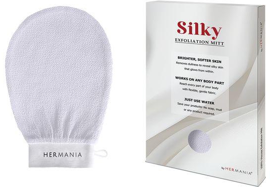 Hermania Silky Body Exfoliation Glove Dead Skin Removal - White