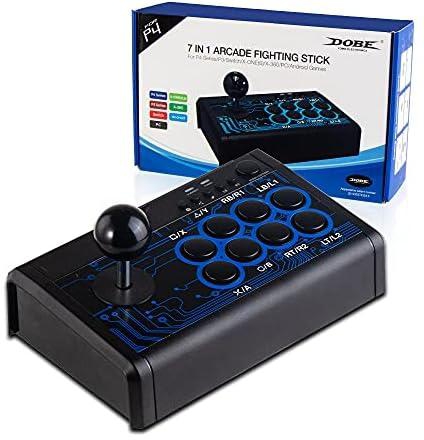 ZertyIre Arcade Fight Stick, 7 in 1 Arcade Game Fighting Joystick with USB Port, Plug and Play, Compatible with PS4 PS3 Xbox ONE XBOX360 PC Switch Android Games