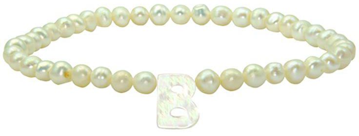 Pearls Letter B Elastic Bracelet