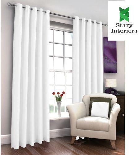 Generic White Curtain (2M) (2Panels,each 1M) + FREE SHEER.